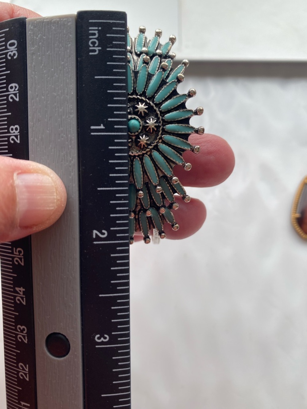 Turquoise Sunburst Cuff Bracelet - Picture 10 of 10